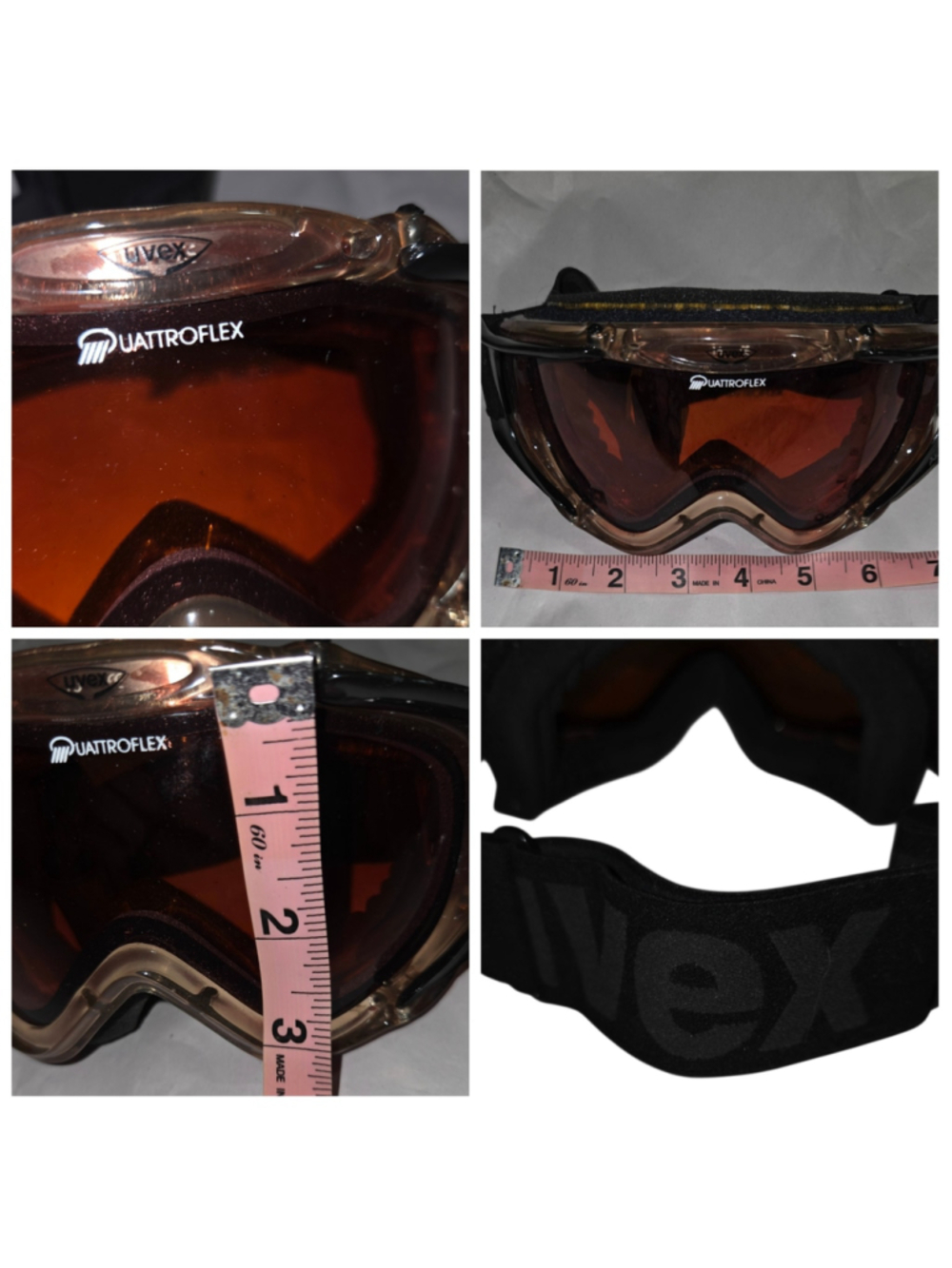 Vintage Alpina Quattroflex Challenge Ski Snowboard Goggles Clear Brown - Picture 7 of 7